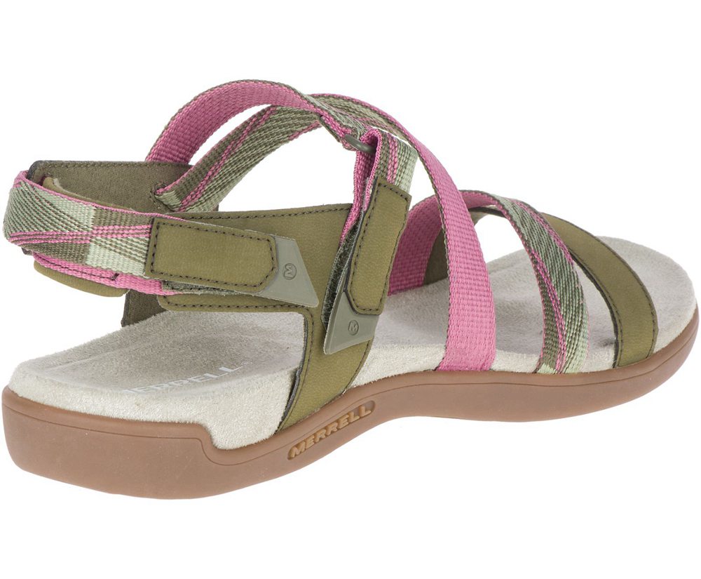 Merrell Sandals Olive - District Mendi Backstrap - Womens 01DPQXHOM